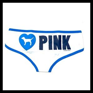 💕ⓅⒾⓃⓀ ⓋⓈ VINTAGE/RARE/HTF Blue “Pup💙PINK” Extra Low Rise Hipster Panties NWT💕